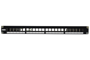 Выдвижная коммутационная панель 19” наборная, UTP/FTP, 1U, 24 порта, черный