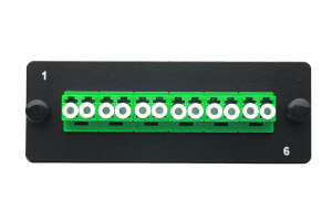 Комплект планка Q-SLOT с 6 адаптерами дуплекс LC OS2, монтажные шнуры, APC, КДЗС