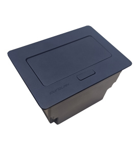 Выдвижной настольный розеточный блок 4 модуля 45 × 22,5 мм, черный