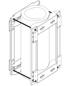 Комплект крепления на столб усиленный, нагрузка 250 кг, серый