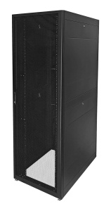 Шкаф Rackcenter D9000 48U 750 × 1000, передняя дверь перфорированная одностворчатая, задняя дверь перфорированная двустворчатая, черный