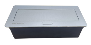 Выдвижной настольный розеточный блок, 6 модулей 45 × 22,5 мм, серебристый