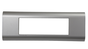 Рамка горизонтальная французский стандарт 6 модулей 45 × 22,5 мм, серебристый