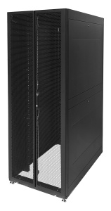 Шкаф Rackcenter D9000 42U 750 × 1200, передняя дверь перфорированная двустворчатая, задняя дверь перфорированная двустворчатая, черный