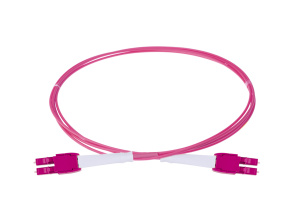 Оптический шнур HD, OM4, 2×50/125, дуплекс LC - дуплекс LC, UNIBOOT PUSH-PULL, 1 м