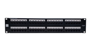 Коммутационная панель 19” моноблочная, категория 6, UTP, 2U, 48 портов, черный