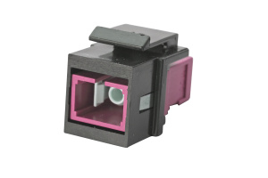 Модуль keystone с оптическим адаптером симплекс SC, OM4, форм-фактор keystone черный, адаптер пурпурный