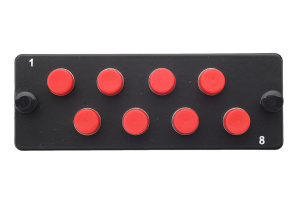 Комплект планка Q-SLOT с 8 адаптерами симплекс FC OS2, монтажные шнуры, КДЗС