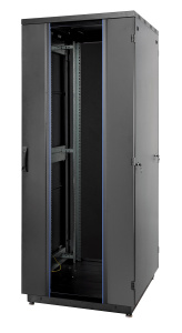 Шкаф Racknet S3000 47U 800 × 800, передняя дверь стеклянная одностворчатая, задняя дверь металлическая двустворчатая, черный