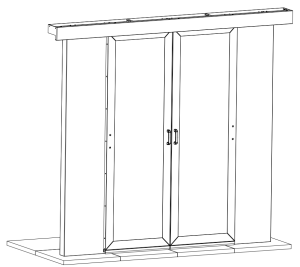 Раздвижные двери двухрядного коридора Q-SPACE, 42U, 900 мм, двустворчатые