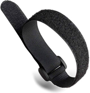 Стяжка Velcro с пластиковой пряжкой, 350 × 25 мм, черный, 10 шт.