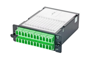 Кассета Q-SLOT 24×LC APC на 2×MPO(12) (male) OS2, полярность A, черный