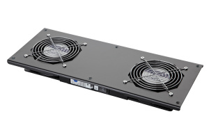 Модуль вентиляторный потолочный, 2 вентилятора, термореле, 3 положения, черный