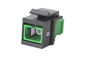 Модуль keystone с оптическим адаптером симплекс SC, OS2 APC, форм-фактор keystone черный, адаптер зеленый