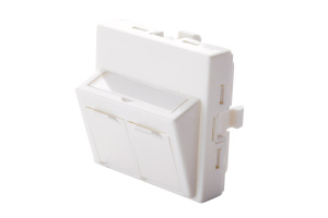 Адаптер 45 × 45 мм для 2 модулей Keystone, угловой, белый