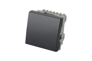 Выключатель одноклавишный 45 × 45 мм 10 A – 250 В, графитовый черный