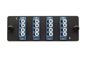 Комплект планка Q-SLOT с 4 адаптерами квадро LC OS2, монтажные шнуры, КДЗС