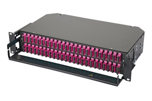 Оптическая панель серии 47E-48, 19'' 2U фиксированная, корпус на 48 адаптеров, 24 дуплекс SC адаптера, OM4