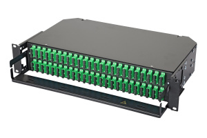 Оптическая панель серии 47E-48, 19'' 2U фиксированная, корпус на 48 адаптеров, 24 дуплекс SC/APC адаптера, OS2