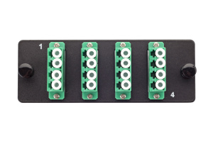 Комплект планка Q-SLOT с 4 адаптерами квадро LC OS2, монтажные шнуры, APC, КДЗС