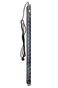 Блок распределения питания базовый вертикальный 16/230, 18 Schuko, Schuko, шнур 3 метра, выключатель