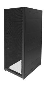 Шкаф Rackcenter D9000 42U 750 × 1200, передняя дверь перфорированная одностворчатая, задняя дверь перфорированная двустворчатая, черный