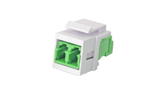 Модуль keystone с оптическим адаптером дуплекс LC, OS2 APC, форм-фактор keystone белый, адаптер зеленый