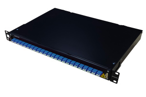 Оптическая панель серии 47B-24, 19'' 1U выдвижная, корпус на 24 адаптера, 4 дуплекс LC адаптера, OS2