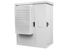 Шкаф Racknet S65 промышленный всепогодный напольный, два отсека, укомплектованный кондиционером с обогревом, 24U, 1045 × 930 × 1310 мм, серый