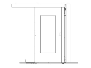 Раздвижные двери однорядного коридора Q-SPACE, 42U, 900 мм, одностворчатые
