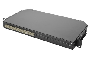 Оптическая панель серии 47C-24, 19'' 1U фиксированная, корпус на 24 адаптера, 2 дуплекс LC адаптера, OM2