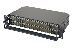 Оптическая панель серии 47E-48, 19'' 2U фиксированная, корпус на 48 адаптеров, 24 дуплекс SC адаптера, OM2