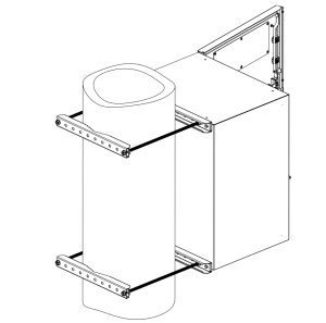 Комплект крепления на столб усиленный, нагрузка 150 кг, серый