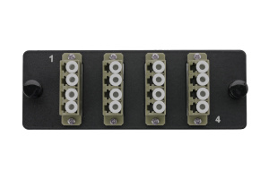 Комплект планка Q-SLOT с 4 адаптерами квадро LC OM2, монтажные шнуры, КДЗС