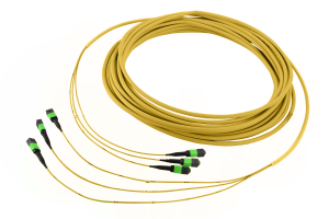 Транковый кабель серии CORE 12 1 × MTP(12) — 1 × MTP(12), 12 волокон, SM G.657.A2, 1 м, female-female, полярность B, выносы 0,7 м, ULL