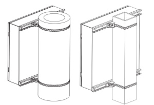 Комплект крепления на столб, нагрузка 100 кг, серый