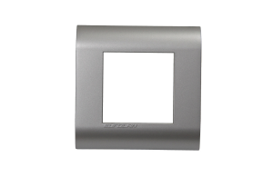 Рамка, французский стандарт 2 модуля 45 × 22,5 мм, серебристый