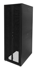 Шкаф Rackcenter D9000 48U 750 × 1000, передняя дверь перфорированная двустворчатая, задняя дверь перфорированная двустворчатая, черный