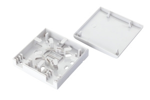 Коробка оптическая настенная 2-портовая, белый