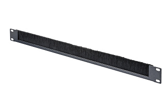 Горизонтальный организатор 19", 1U, П-образный, щеточный ввод