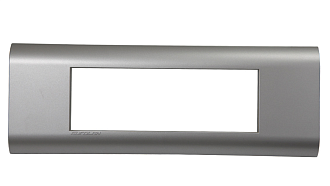 Рамка горизонтальная французский стандарт 6 модулей 45 × 22,5 мм, серебристый