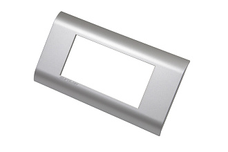 Рамка французский стандарт 4 модуля 45 × 22,5 мм, серебристый