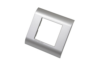 Рамка, французский стандарт 2 модуля 45 × 22,5 мм, серебристый