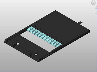 Кассетный модуль слотовый серии HD 47M-30, 24 × LC OM3, КДЗС, сплайс-кассета на 24 соединения, черный