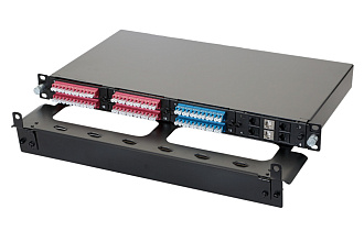 Панель 19'' Q-SLOT, 1U, выдвижная, 4 слота, корпус, поддерживающий организатор