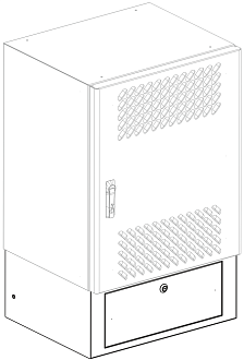 Цоколь для всепогодных настенных шкафов укомплектованных Racknet F65, 620 × 530 × 250 мм, серый