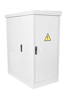 Шкаф Racknet S65 промышленный всепогодный напольный, два отсека, укомплектованный системой вентиляции и обогревом, 30U, 1045 × 930 × 1575 мм, серый