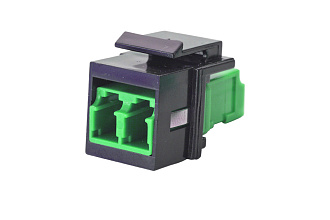 Модуль keystone с оптическим адаптером дуплекс LC, OS2 APC, форм-фактор keystone черный, адаптер зеленый