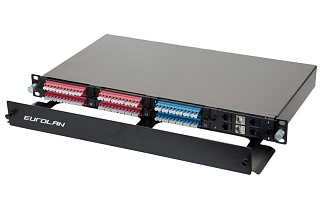 Панель 19'' Q-SLOT, 1U, выдвижная, 4 слота, корпус, поддерживающий организатор