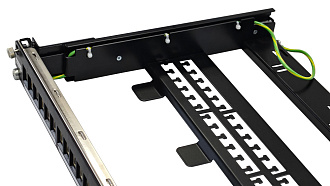 Выдвижная коммутационная панель 19” наборная, UTP/FTP, 1U, 24 порта, черный